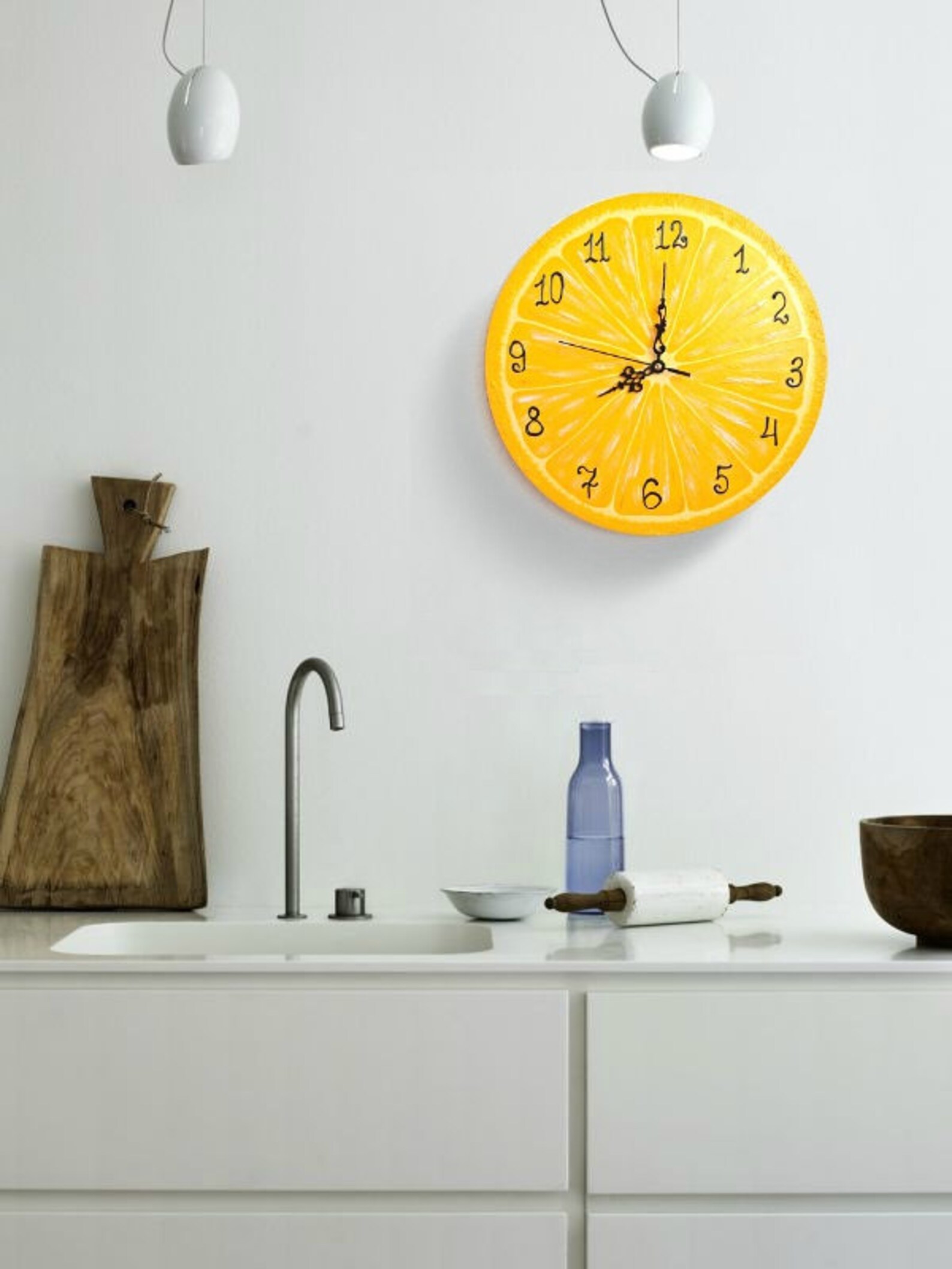 Lemon wall clock Kitchen clocks for wall Fruit clock 10.512 Etsy