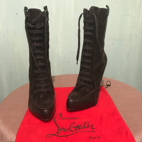 louboutin lace up booties