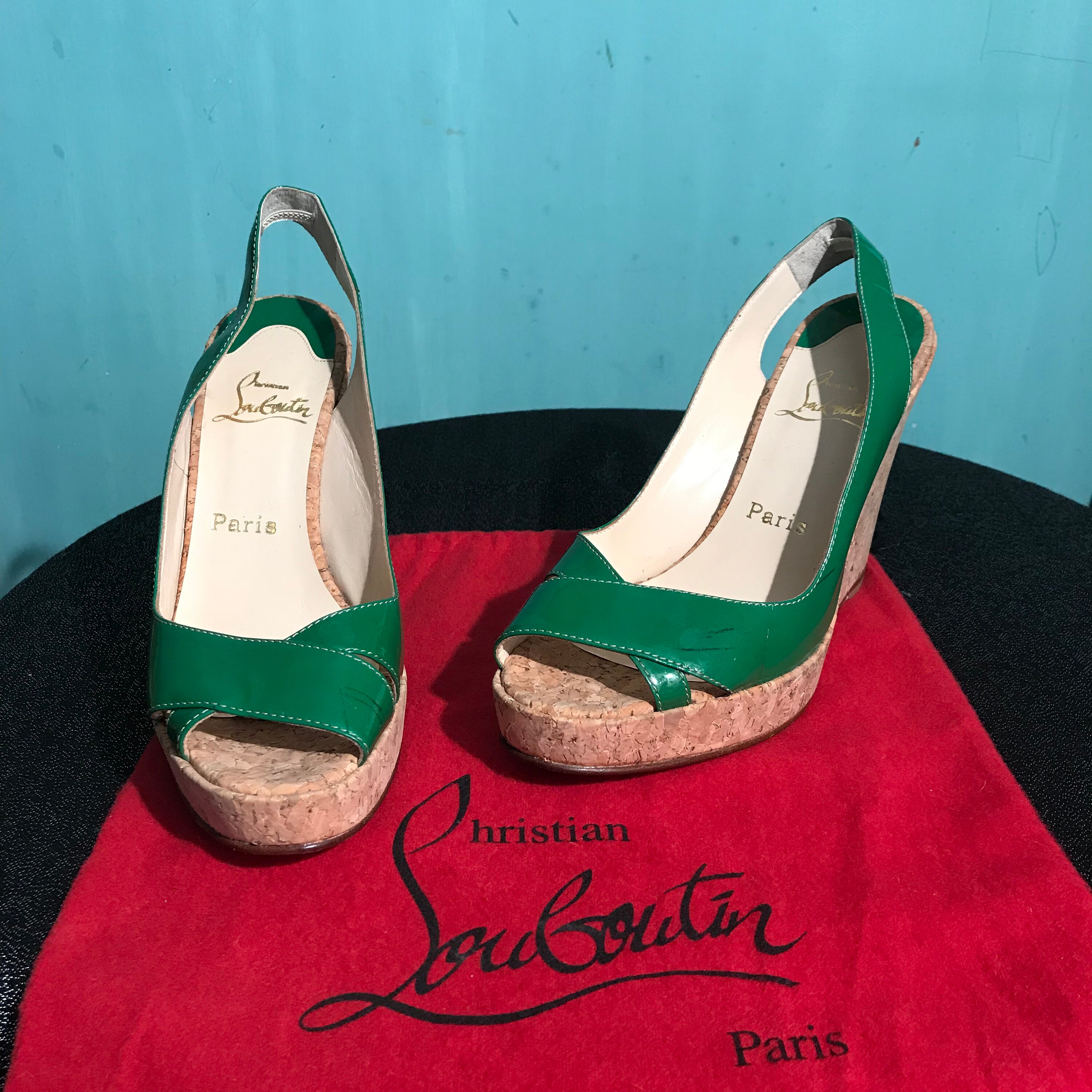 Christian Louboutin グリーン ハイヒール Christian Louboutin Platform Pump, Size 39 EU