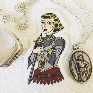 Jehanne d&#39;Arc Sticker, Joan of Arc, castlecore, Joan of Arc sticker, jehanne, medieval, dungeon, feminist, goth