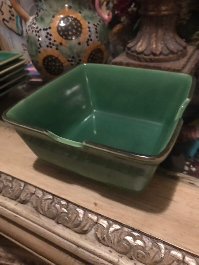 Pottery Barn asian Square Green 4piece Dinnerware Etsy