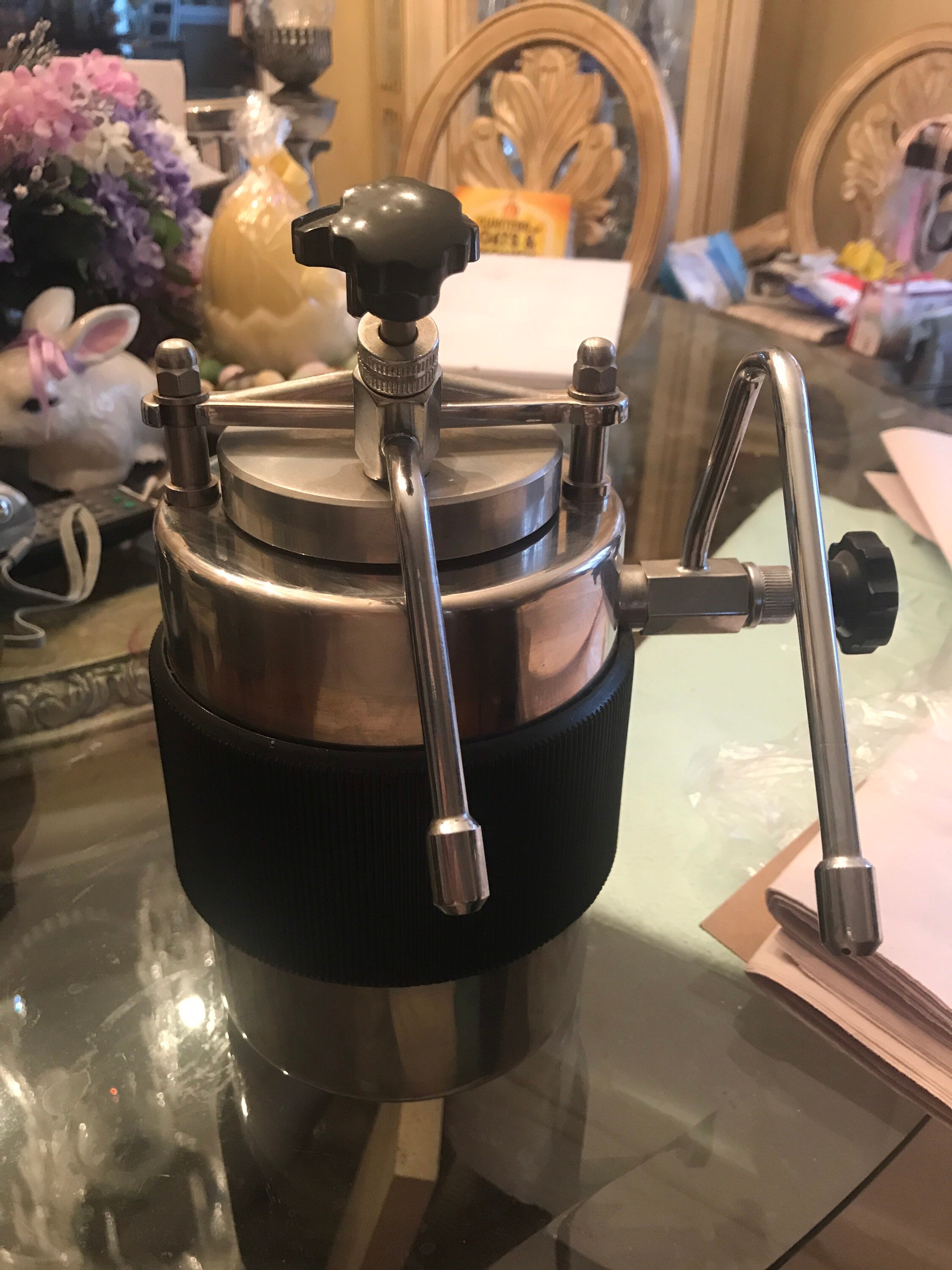 Vesubio Italian Stovetop Milk Steamer Frother Cappuccino Espresso Accessory  Vesubio Italy From the Back Part of the Basement 