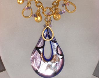 Swarovski Crystal & Lampwork Pendant Necklace, Earrings