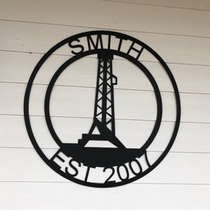 Oil Rig metal sign, Oil Field Strong, Man Cave Décor, Custom Metal Sign, Wall Décor