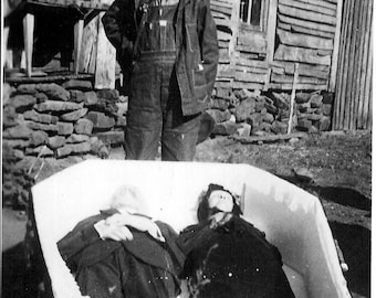 Antique Funeral Together Forever Casket Photo 532 Oddleys Strange & Bizarre