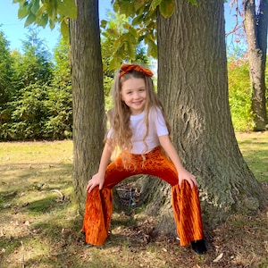 Girls Velvet Bell Bottom & Matching Headband Set