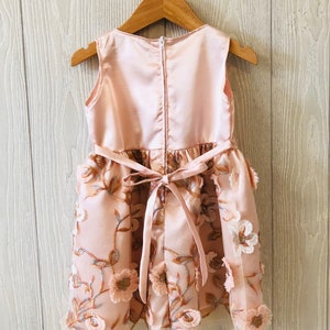 Girls Rose Gold Flower Appliqué Dress image 4