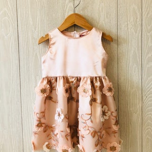 Girls Rose Gold Flower Appliqué Dress image 3