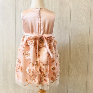 Girls Rose Gold Flower Appliqué Dress image 2