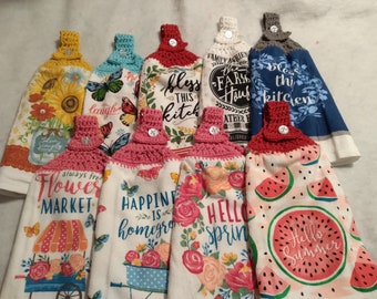 Circle Ranch Red Crochet Top Kitchen Towel Circle Ranch Red Crochet Top Kitchen Towel