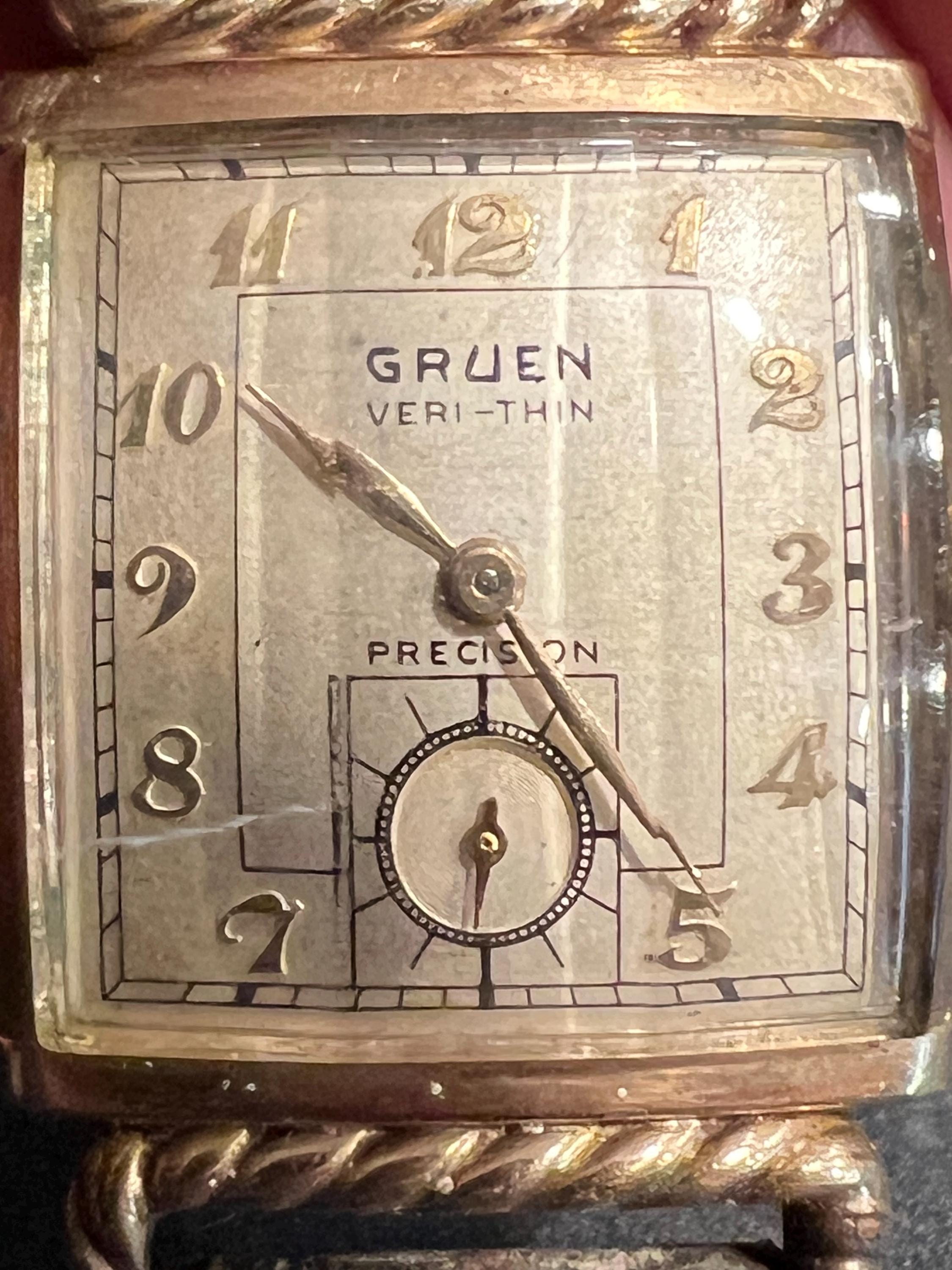 Vintage Gruen Veri-thin Watch – Running Art Deco Gold Tone - Etsy