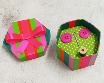 Button Box "Green-Orange-Pink" - How would your OTHER MOTHERs box be? Design yours. Visit my store. CORALINE