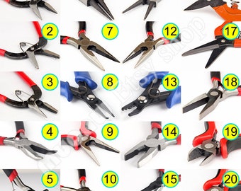 Pliers Toothed & Toothless Flat Round Bent Chain Long Nose Hole Punch Wire Looping End Cutting Side Cutter Jump Split Ring Opening Crimping