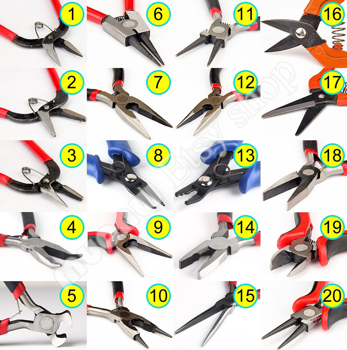 3 Pack of Iron Pliers, Jewelry Tool Set, Great Value Kit, Round Nose Plier,  Diagonal Cutting Plier and Long Nose Plier 