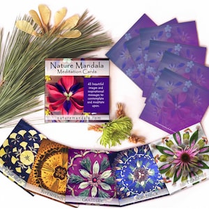 Nature Mandala Meditation Deck: Oracle Deck, Affirmation Deck, Mandala Art, Spiritual Art, Divination Tools, Flower Art, Handmade in Vermont