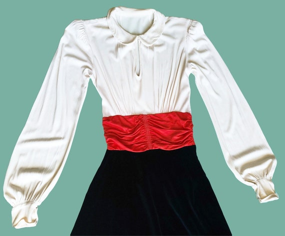 1940s Rayon Jersey New York Creation Colorblock Go