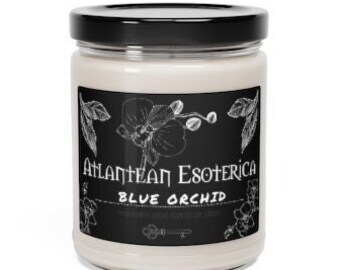 Blauwe Orchidee | Zeezout &orchidee geurende sojakaars, 9oz | Heksenkaars, Gotische Kaars, Gotische Home Decor, Herfstkaars, Griezelige Kaarsen