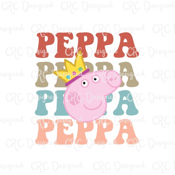 Pink Pig, Crown, Queen, PNG, sublimation, digital