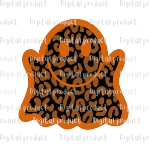 Cheetah Ghost Smiley, PNG, sublimation, digital