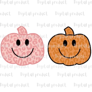 Cheetah Pumpkin Smiley BUNDLE, PNG, sublimation, digital