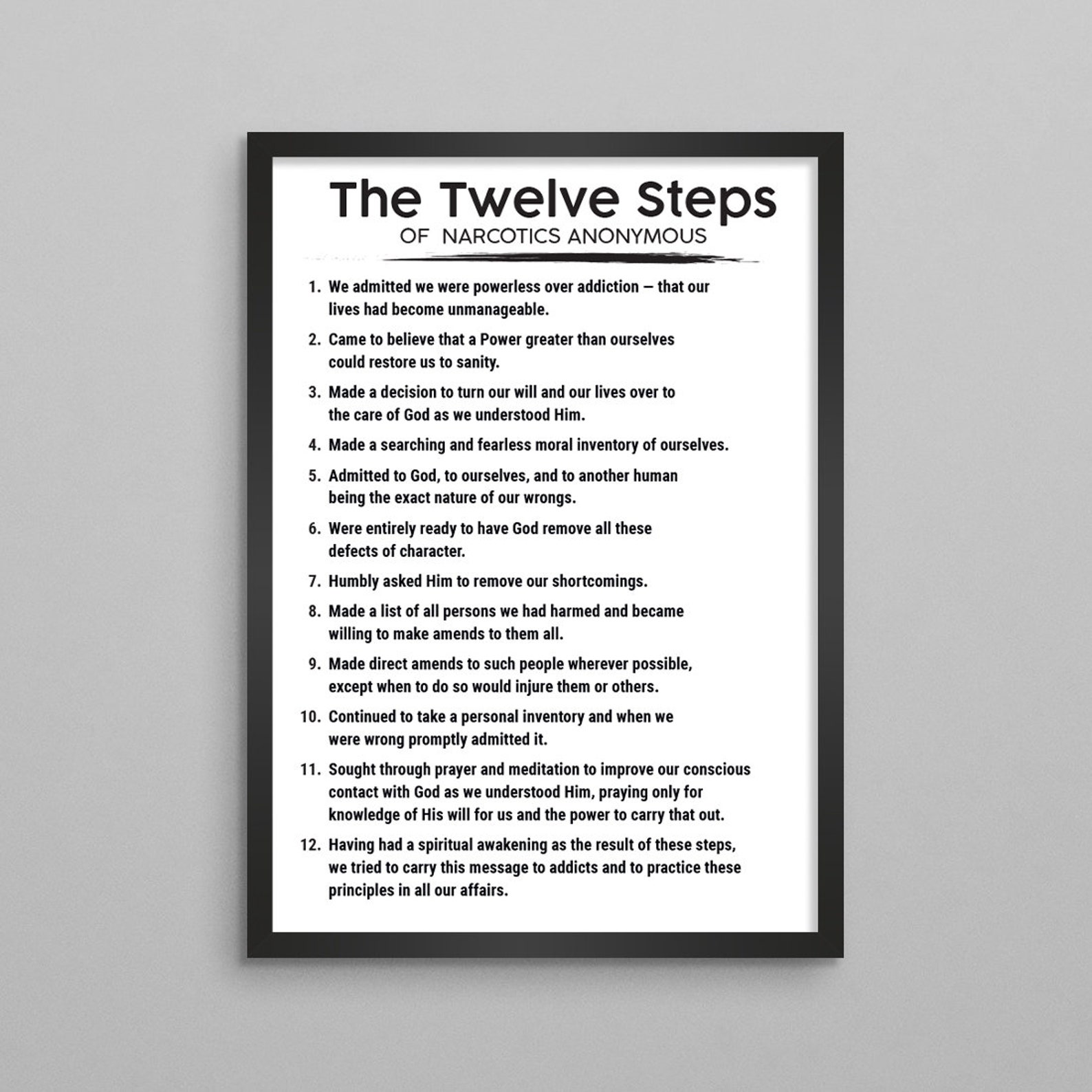 The twelve 12 steps of narcotics anonymous n a poster 3 etsy