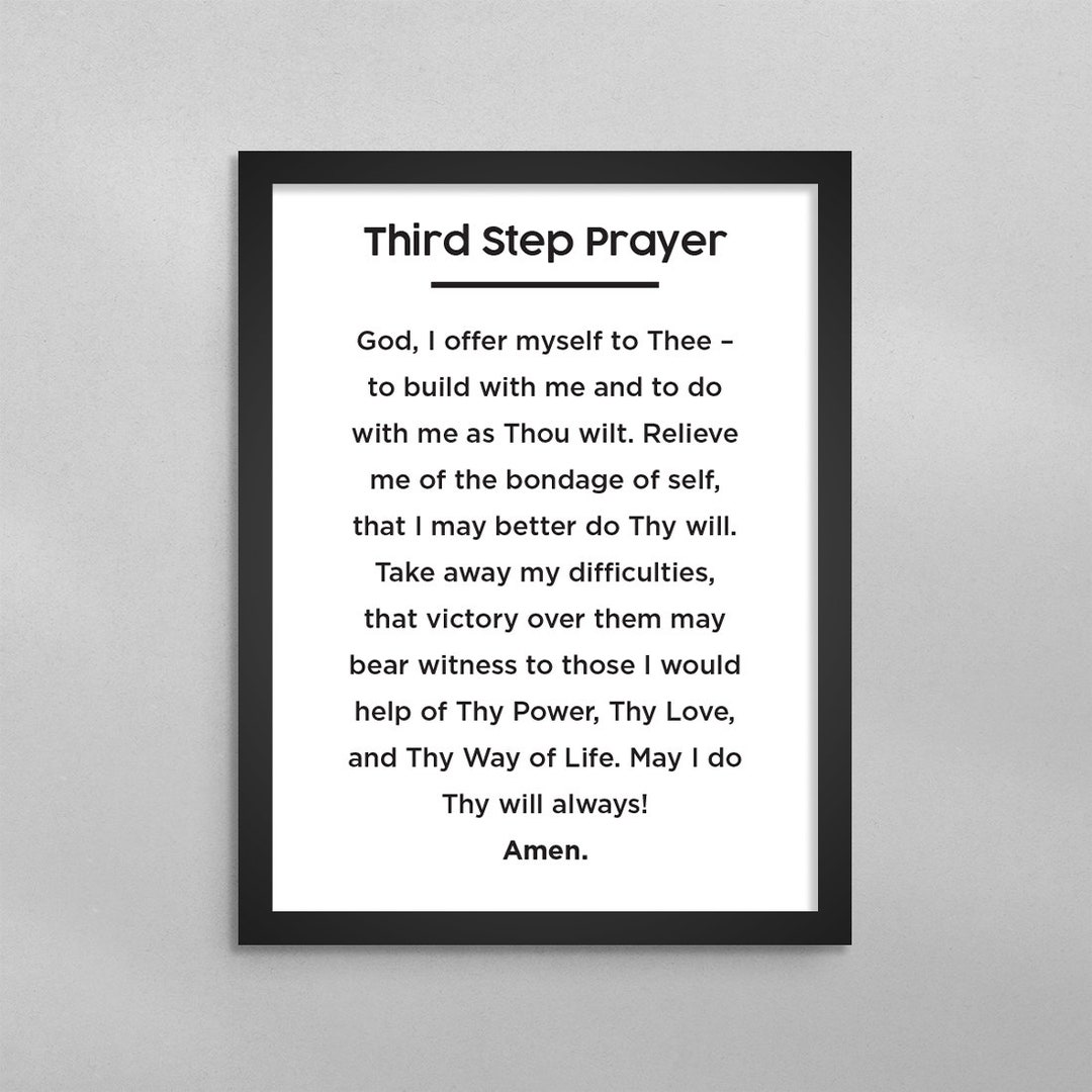 3rd Step Prayer Minimal Poster AA NA Third Alcoholics and Narcotics