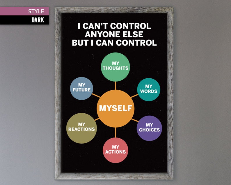 I Can't Control Anyone Else But Myself Therapy Poster Etsy