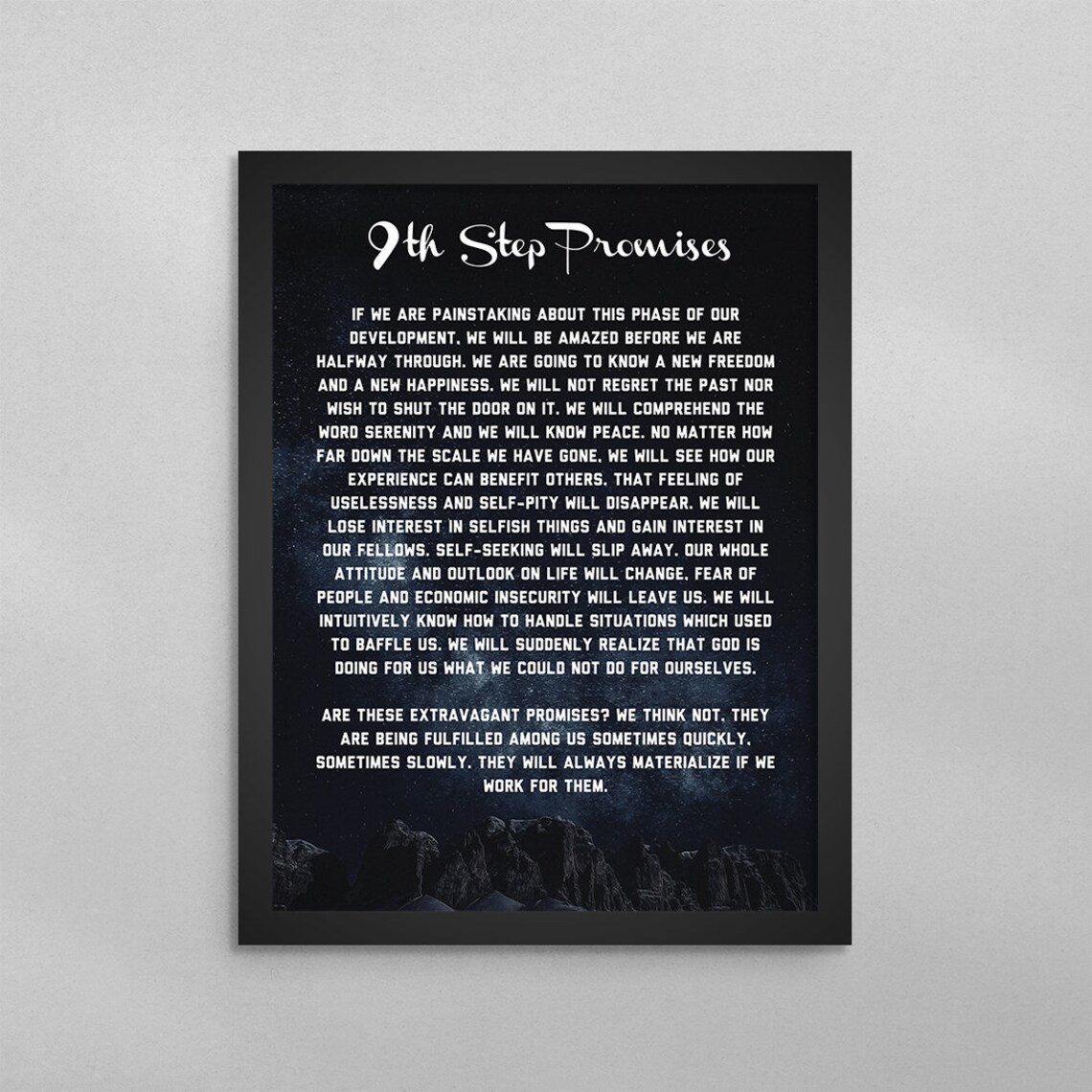 9th Step Promises Poster: AA NA Recovery Gift, Sober Therapy Decor - Etsy