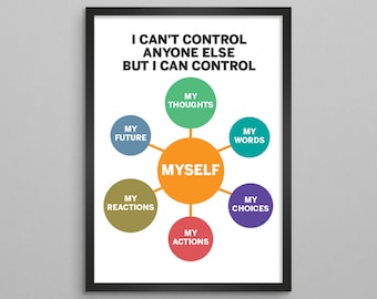 Therapy Poster: I Can Control Myself - Mental Health Art Print