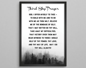 3rd Step Prayer Poster - AA NA Third - Alcoholics and Narcotics Anonymous - Addiction Recovery Gift Poster - Sober Therapy Print Wall Decor