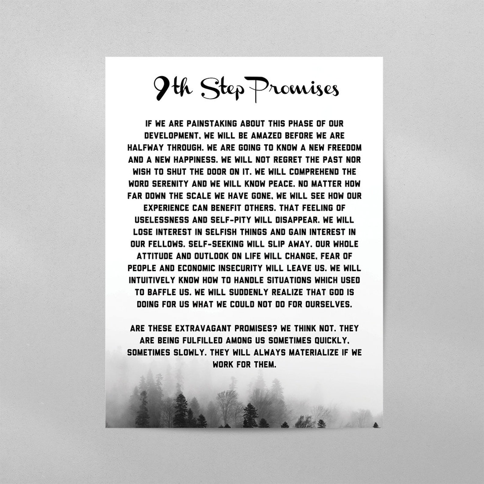 9th Step Promises Poster: AA NA Recovery Gift, Sober Therapy Decor - Etsy