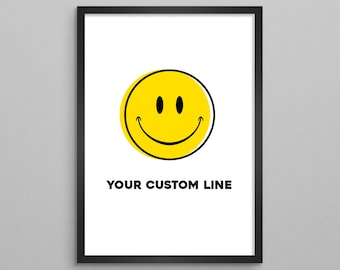 Custom Smiley Face Art Print: Mental Health Decor, Therapy Gift