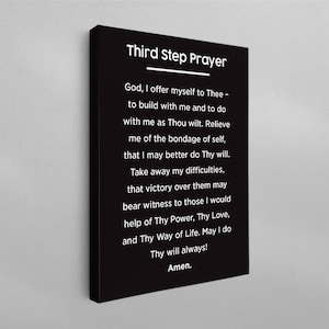 Third Step Prayer Poster Minimalist Addiction Recovery Art Etsy