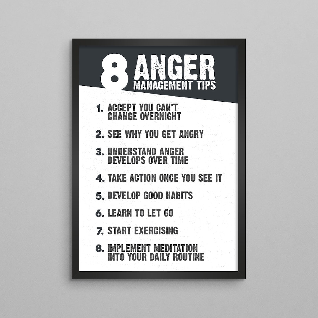 Anger Management Tips Poster: Therapist Counselor Office Art - Etsy