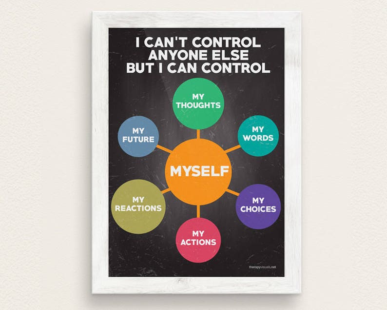 I Can't Control Anyone Else But Myself Therapy Poster Etsy