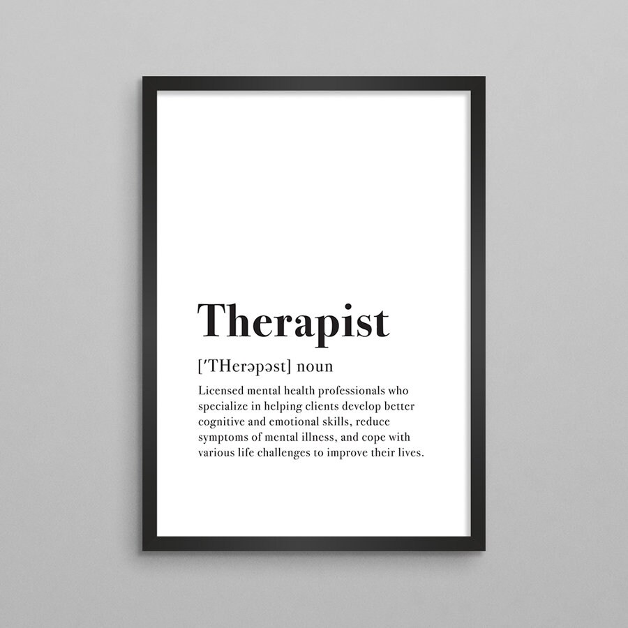 Therapist Definition Poster Version 1 Office Decor Etsy