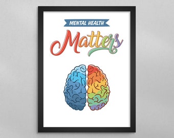 Mental Health Awareness Healthy Body Healthy Mind' Poster 18x24