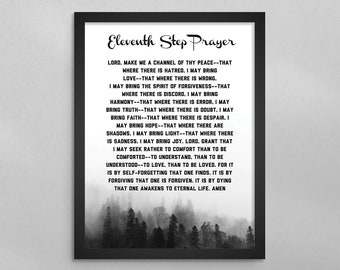 11th Step Prayer Poster - AA NA - Alcoholics and Narcotics Anonymous - Addiction Recovery Gift Poster - Sober Therapy Print Wall Decor