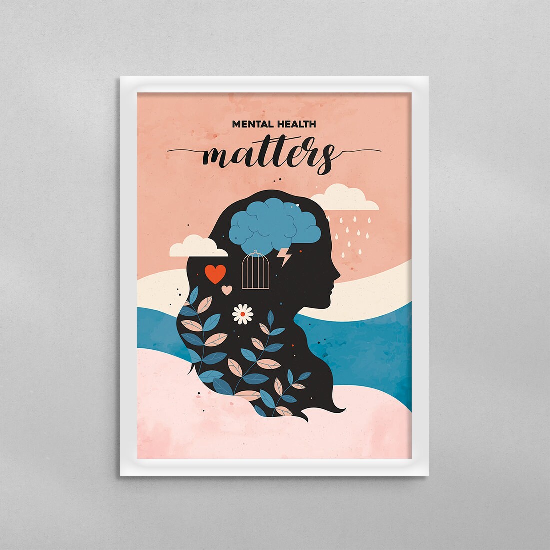 Mental Health Matters, Set of 2 Poster Prints, Minimalist Art, Home Wall  Decor