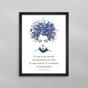 Mental Health Awareness Poster Wall Art I Am Not What Happened To Me Carl Jung Quote Therapy Print Gift Counselor Therapist Social Worker