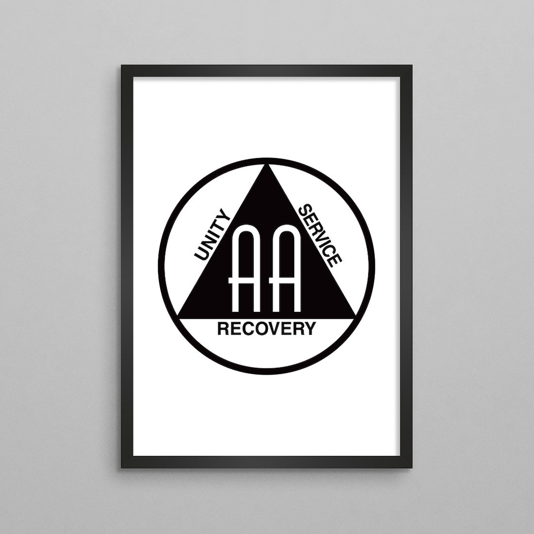 Alcoholics Anonymous (AA) Poster - Black or White Logo - 2
