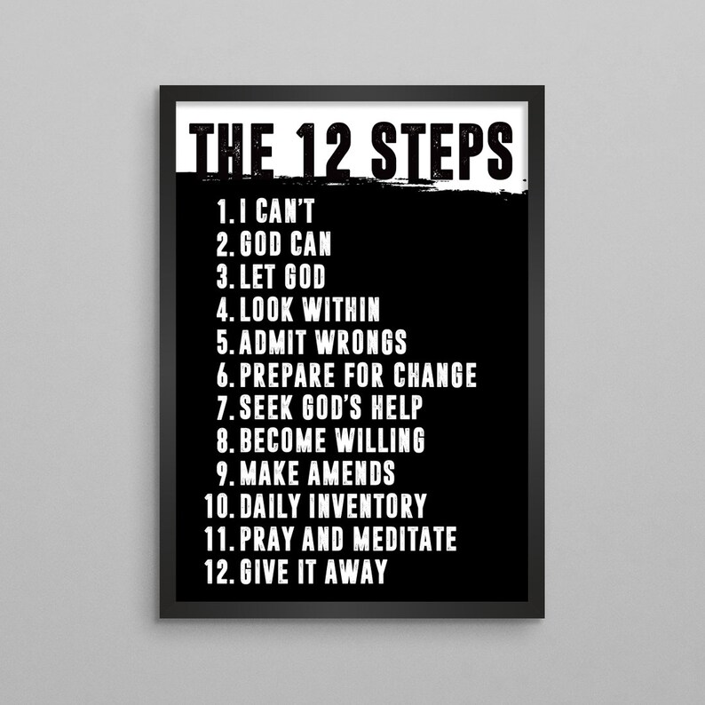 The Twelve 12 Steps Minimal Version Poster Simple AA Etsy