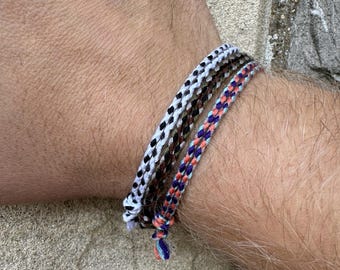 Handmade Friendship Bracelet, Anklet. Braided bracelet. Surfer adjustable bracelet. Woven men’s women's sliding knots bracelet. Gift.