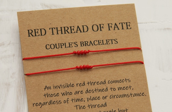 2 Red Thread of Fate Couple’s bracelets, Red String of Fate. Matching Couples Bracelet Set. Pair of bracelets. Gift