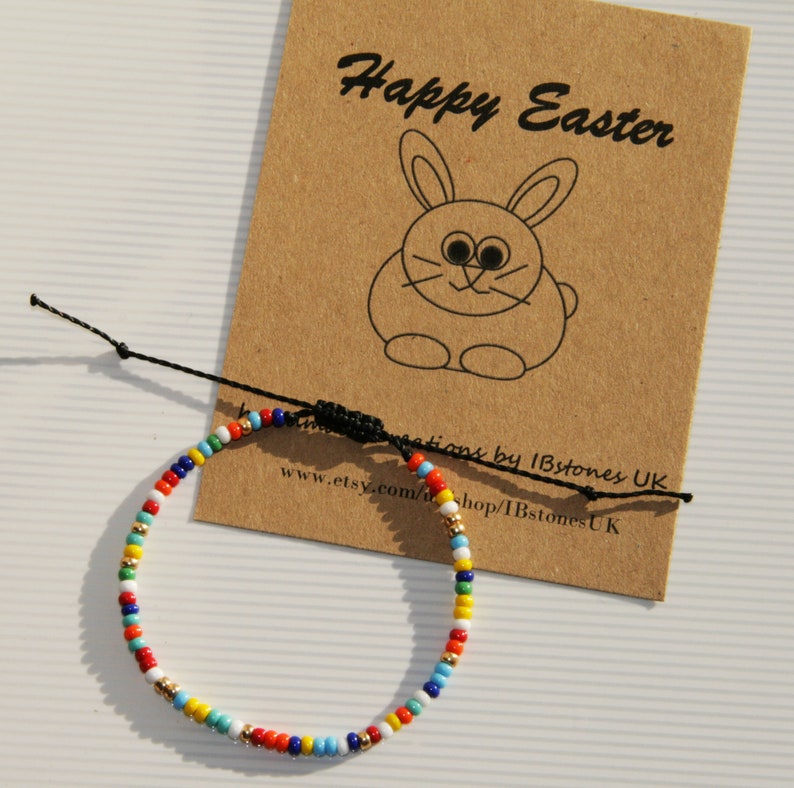 Happy Easter String Bracelet Multicolour Minimalist Bracelet Etsy