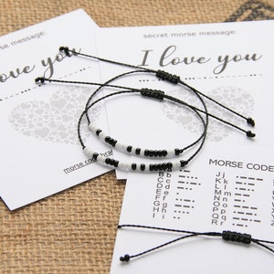 I Love you Morse Code Couple Bracelets – Couple Bracelets Set – Matching Bracelets – Valentine Gift – Bracelet for Men, for Women