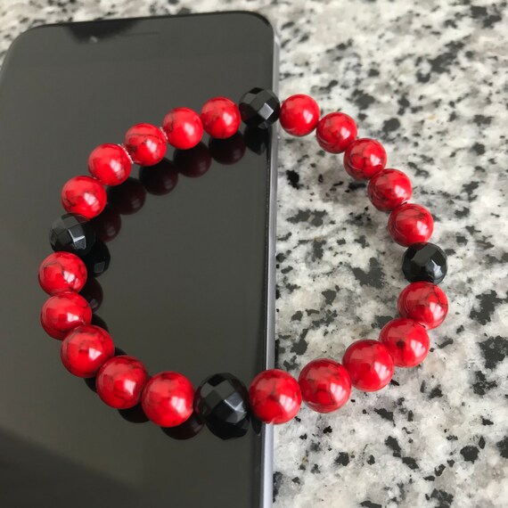 Red jade bead bracelet sale