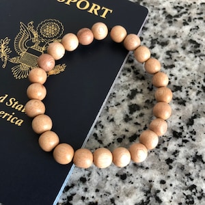 Hazelwood Beaded Bracelet - Wood Beaded Bracelet, Wood Bead Jewelry, Hazel Wood Bracelet, Hazel Wood Jewelry, 8mm Beaded Bracelet,