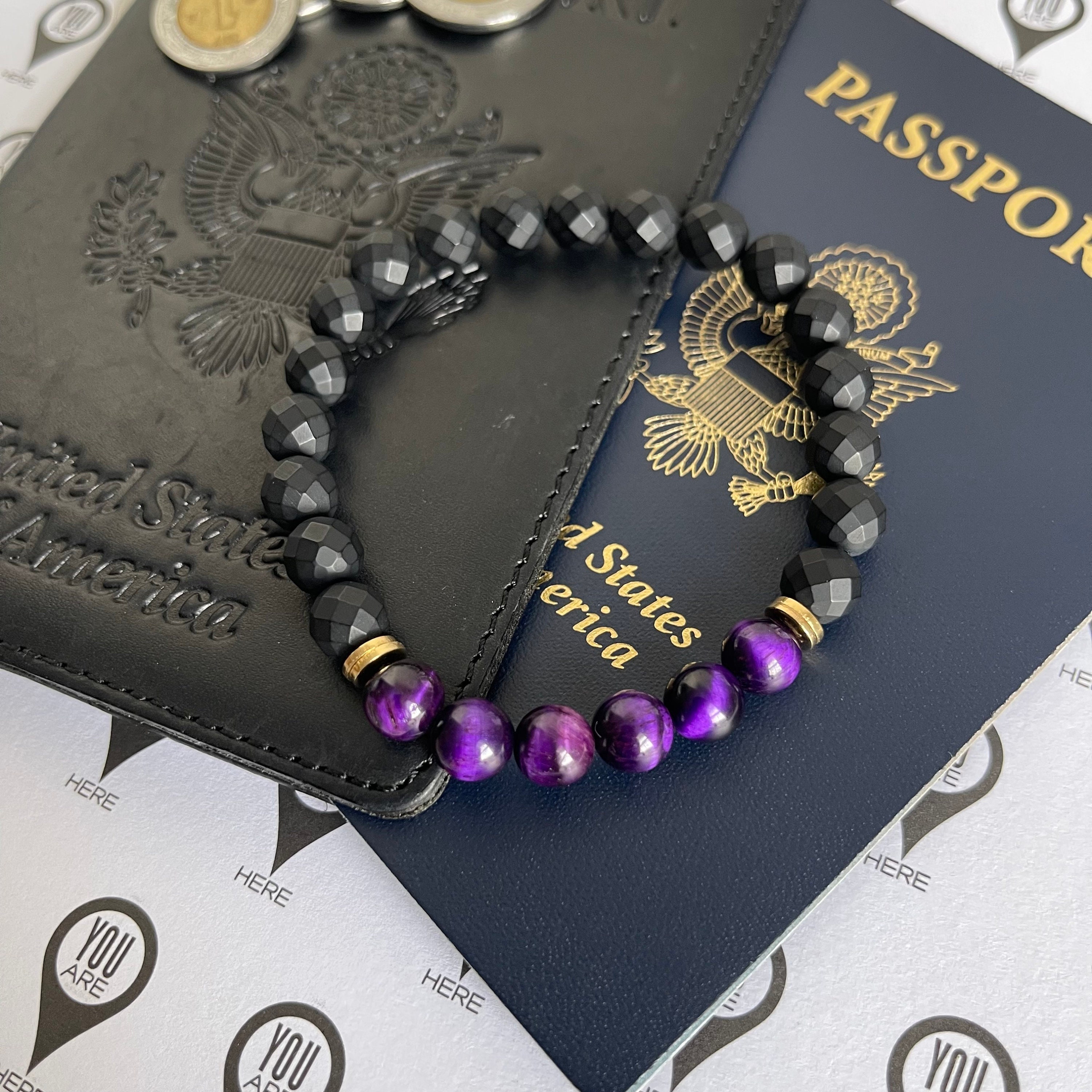 Purple Tigereye Bracelet, Faceted Onyx Bracelet, Purple Bead Bracelet,  Womens Bead Bracelet, Mens Beaded Bracelet, 8mm Beaded Bracelet -   Canada