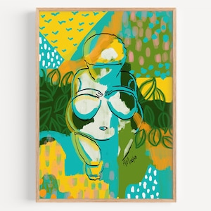HUMAN MADE - Art Print - &quot;Willendorf Jungle&quot; by Anna Maria Garza, Venus of Willendorf, Fertility Goddess, Tropical Decor, Gaia Art, Bungalow